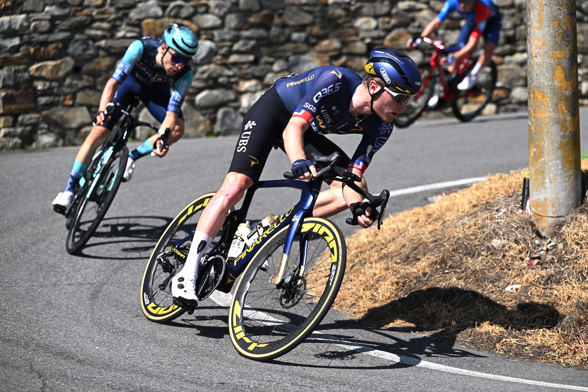 SONDRIO, ITALY - JUNE 17: Fred Wright of Great Britain and Team Pinarello Q36.5 Pro Cycling competes during the 89th Tour de Suisse 2026, Stage 1 a 144km stage from Sondrio to Sondrio / #UCIWT / on June 17, 2026 in Sondrio, Italy. (Photo by Tim de Waele/Getty Images)