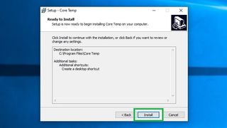 How to check your PC’s CPU temperature step 8: Click Install, then Next