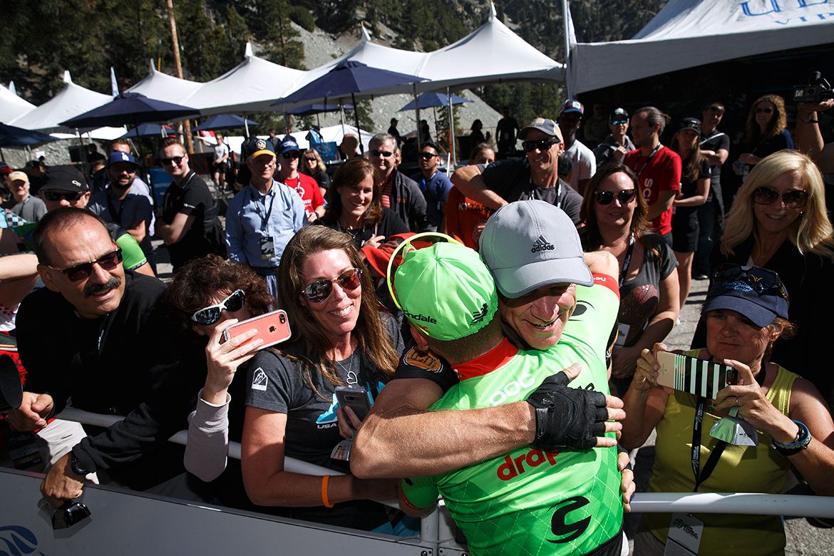 Hugs all round for winner Andrew Talansky