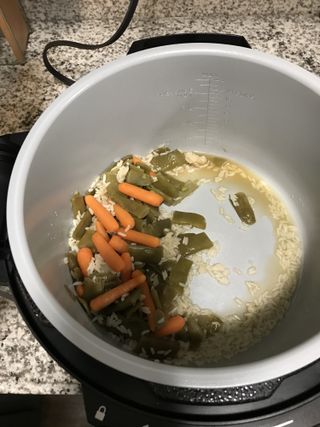 Cooking rice and veggies in the Ninja Foodi