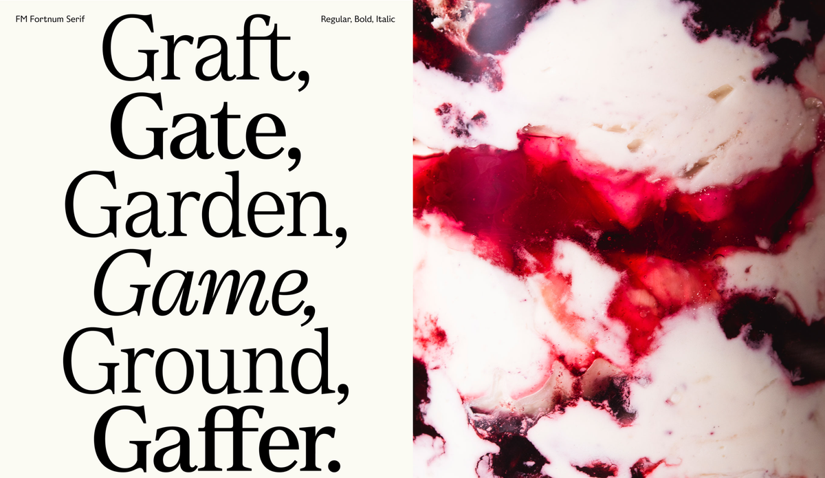 Typography created for Fortnum &amp; Mason