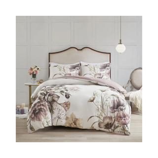 Elegant floral cotton duvet cover set