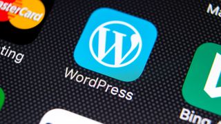 The WordPress app on an iPhone
