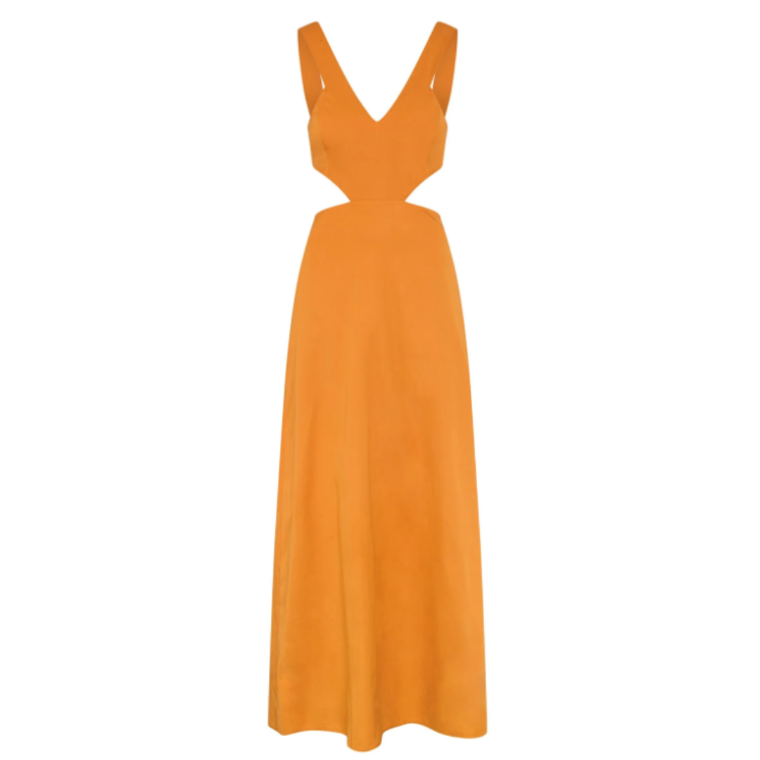 yellow cut-out maxi dress