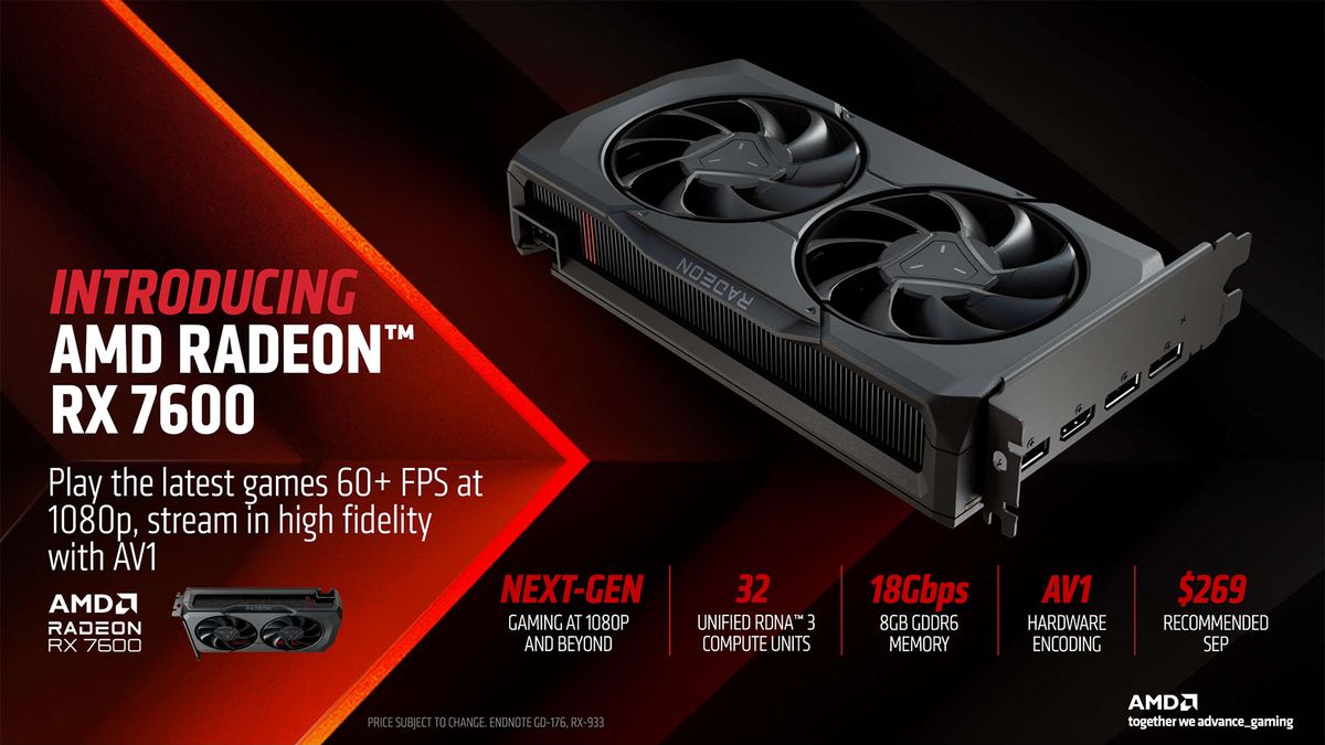 AMD Radeon RX 7600 slide deck