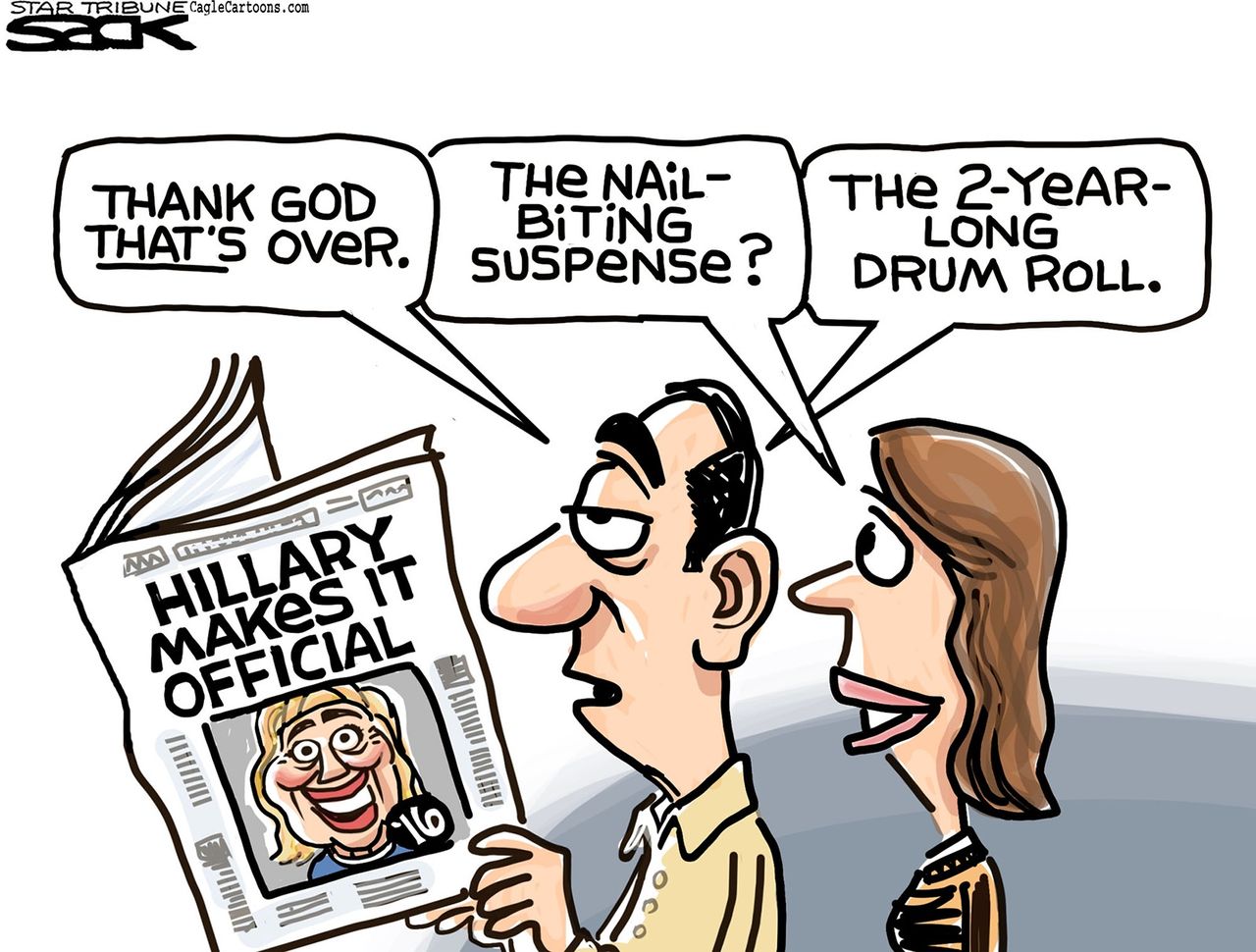 Political cartoon U.S. Hillary Clinton 2016