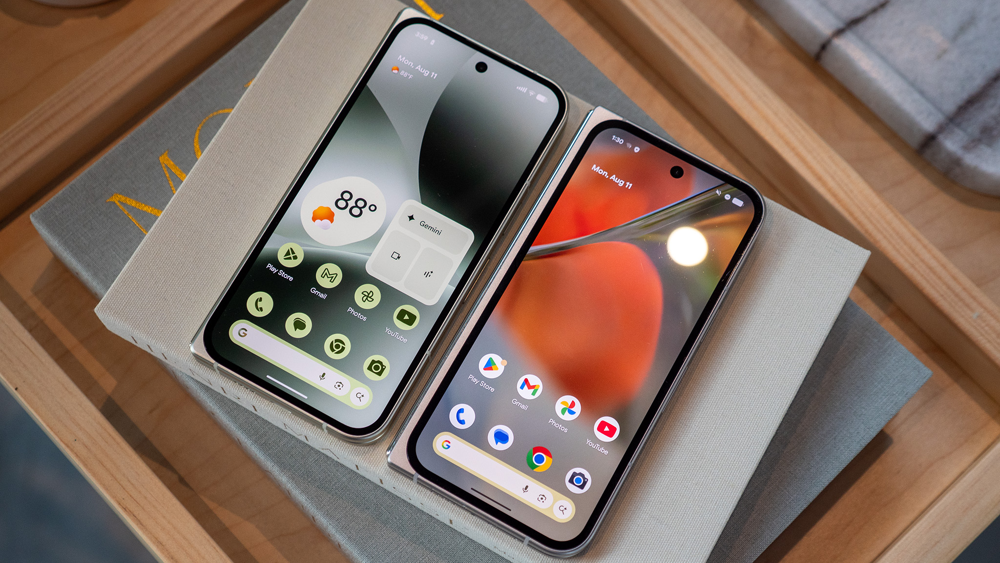 Comparing the displays on the Google Pixel 9 Pro Fold and Google Pixel 10 Pro Fold