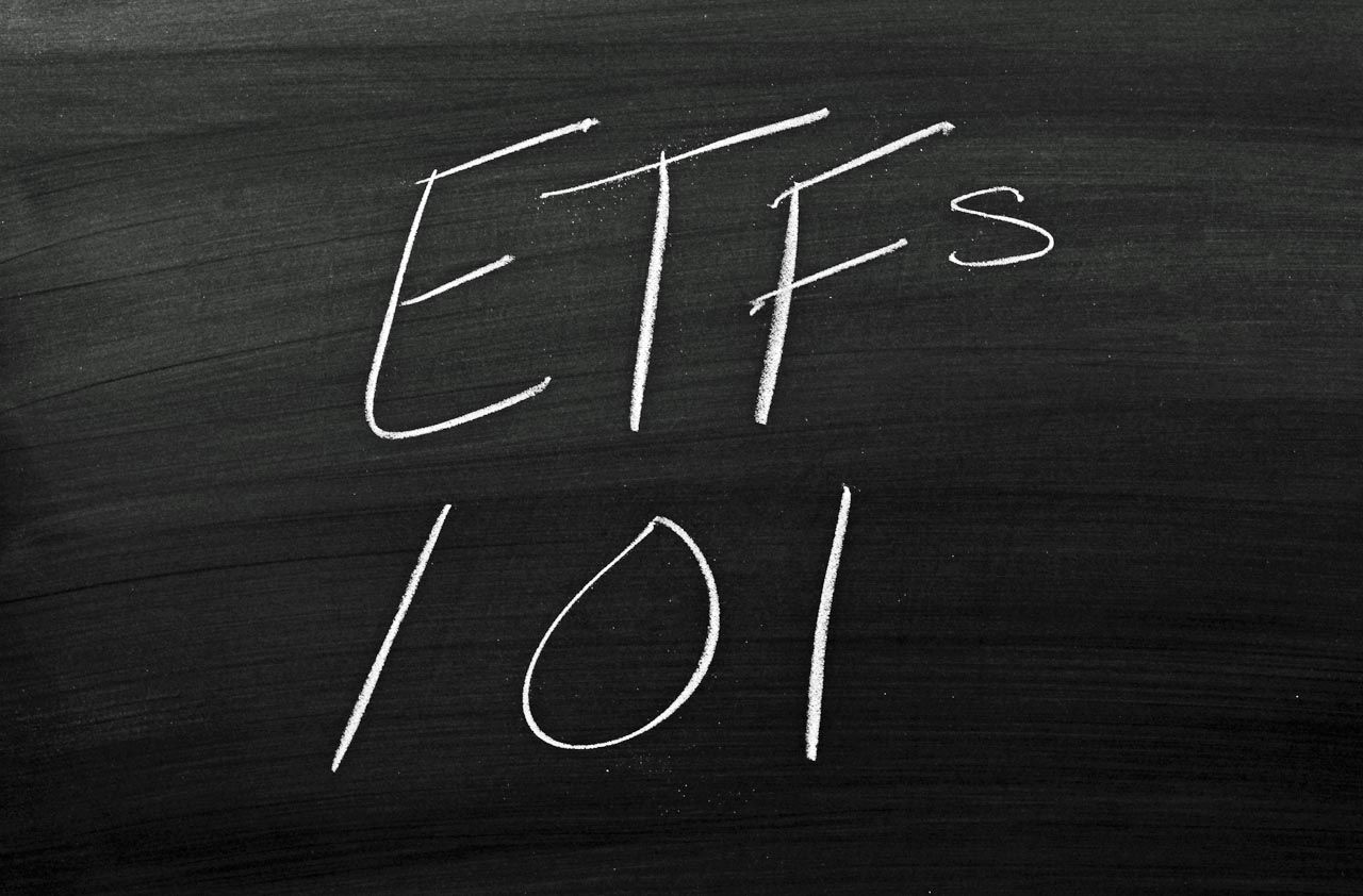 The words &amp;quot;ETFs 101&amp;quot; on a blackboard in chalk