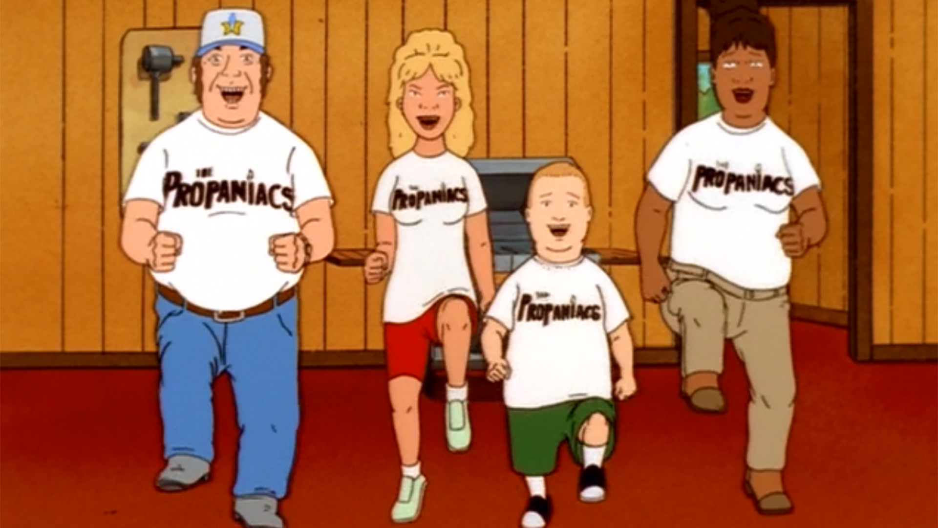 Bobby (Pamela Adlon), Luanne (Brittany Murphy) and more dancing in King of the Hill