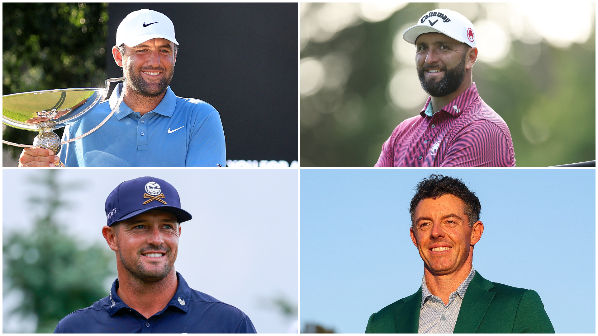 Scottie Scheffler, Jon Rahm, Bryson DeChambeau and Rory McIlroy 