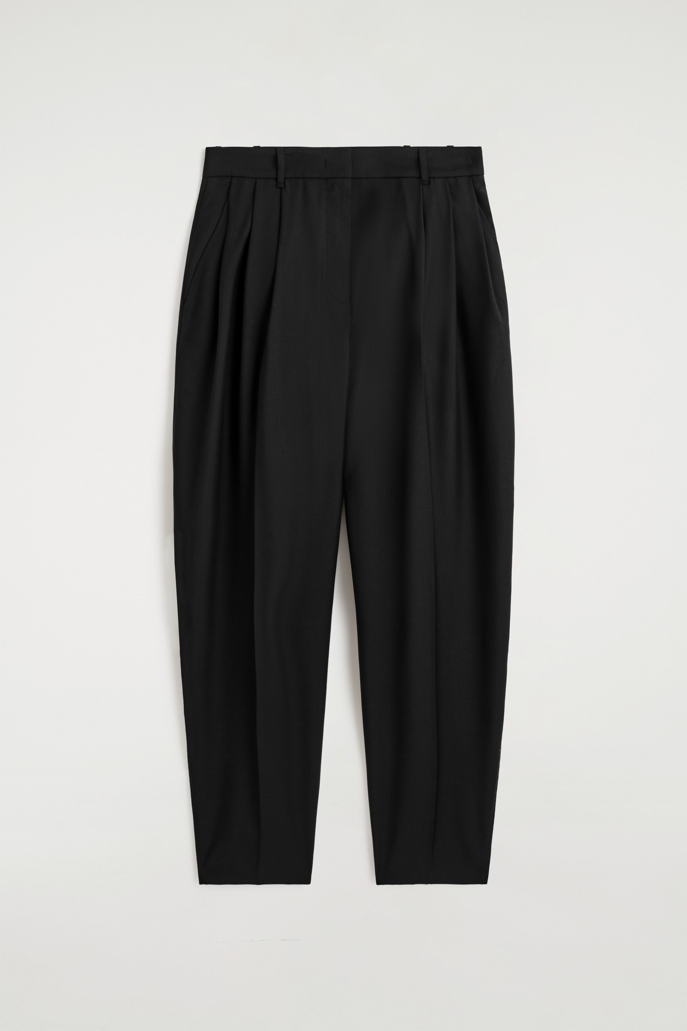 Pleated Wool-Blend Tulip Trousers