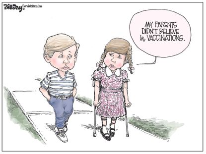 Editorial Cartoon U.S. Anti Vaccination Parents Children Disease