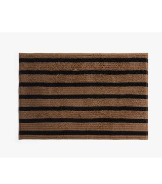 Organic Resort Stripe Tub Mat - Plaster With Soft Black