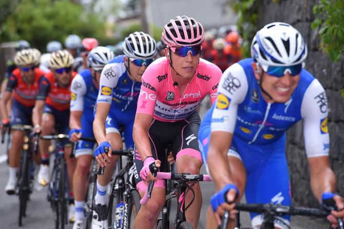 Quick-Step and race leader Bob Jungels on stage 5 of the Giro d'Italia