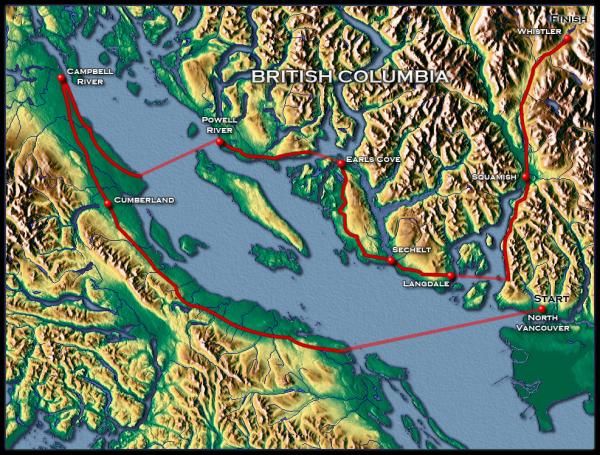 2011 BC Bike Race Route Map