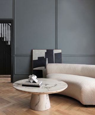 Kelly Hoppen X Lick paint in a neutral toned living room