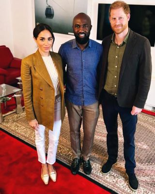 Meghan Markle, Prince Harry, and Derrick Cobbinah in Nigeria May 2024