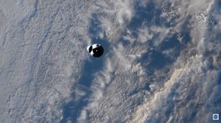 The SpaceX CRS-22 Dragon cargo ship approaches the International Space Station on June 5, 2021 during docking operations to deliver more than 7,300 lbs. (3,311 kg) of supplies to the orbiting laboratory.