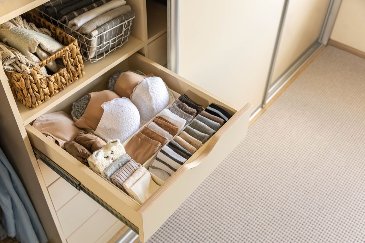 a well organized closet drawer