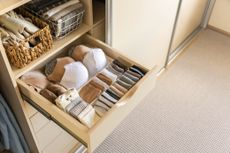 a well organized closet drawer
