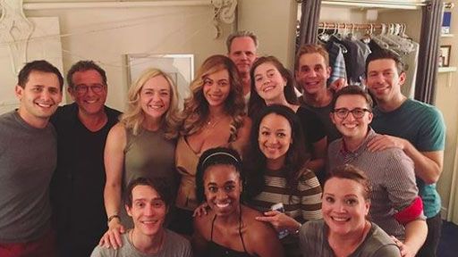 Beyoncé with the cast of Dear Evan Hansen