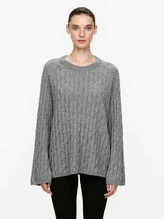 Relaxed Cable-Knit Jumper - Grey - Arket Gb