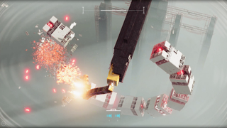 Image for I'm digging Abriss, a physics puzzle game like Besiege set in a brutalist sci-fi dimension with rockets and lasers