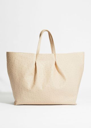 Large Ostrich-Embossed Tote