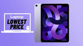 iPad air 5 in purple colorway against white background
