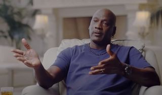 Michael Jordan talking during The Last Dance.