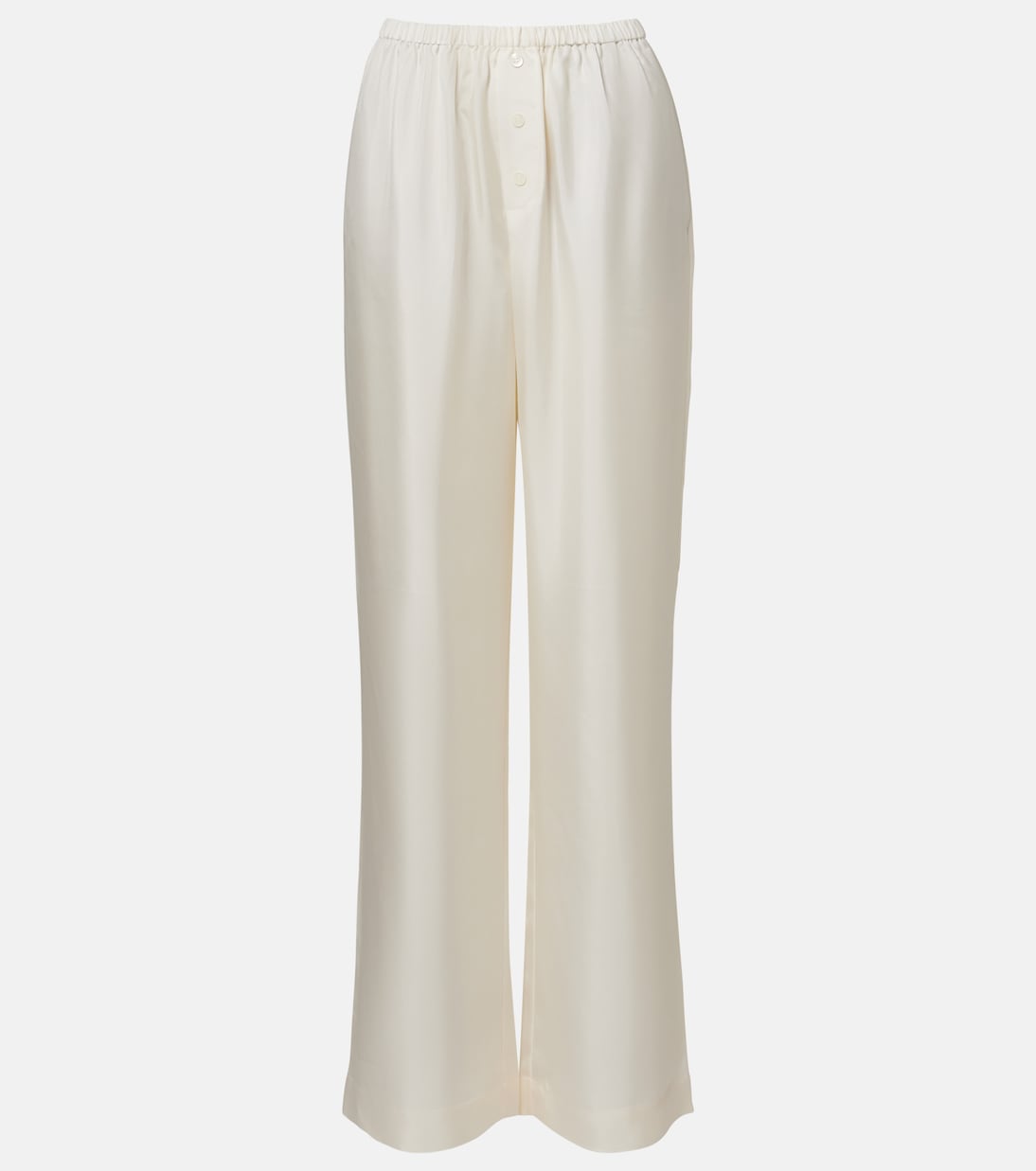 Silk Wide-Leg Pants in White - Rohe
