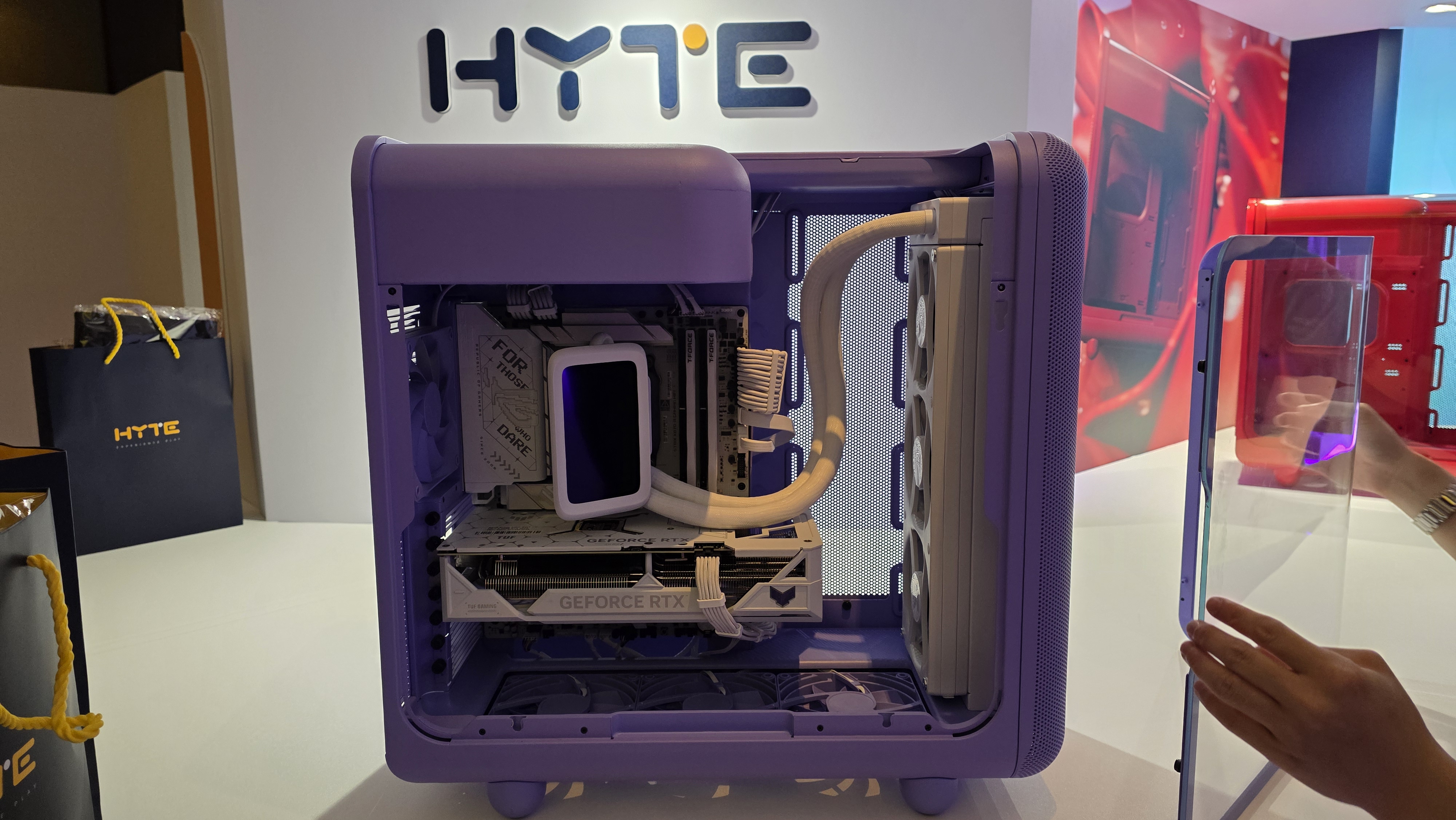 The Hyte X50 and X50 Air PC case in different colors