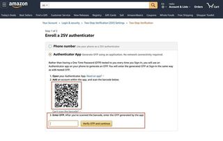 Amazon two step verification authenticator app qr code