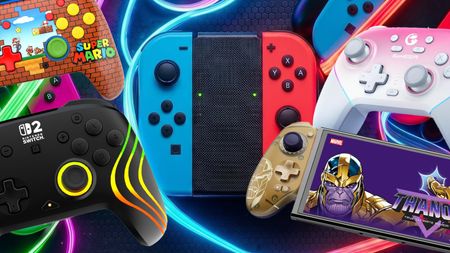A collection of controllers for the Nintendo Switch 2