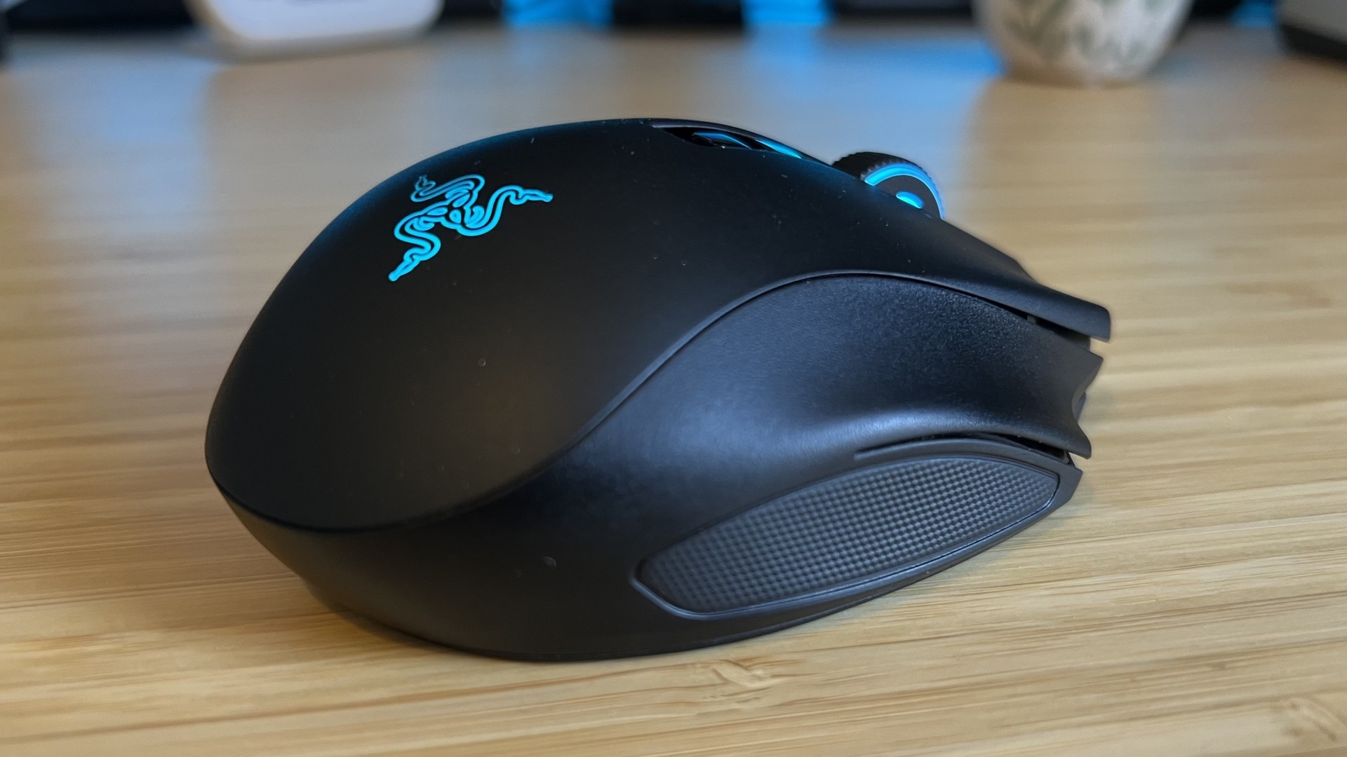 Right side of Razer Naga V3 Pro gaming mouse showing additional Hypershift button running along the flank