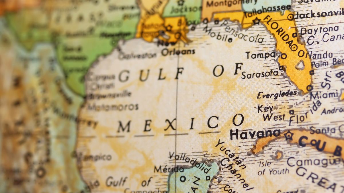 The Gulf of Mexico shown on a map.