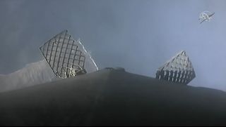 This video still from SpaceX's Falcon 9 first stage shows its view above California's Vandenberg Air Force Base during landing operations following the launch of the Sentinel-6 Michael Freilich satellite on Nov. 21, 2020.