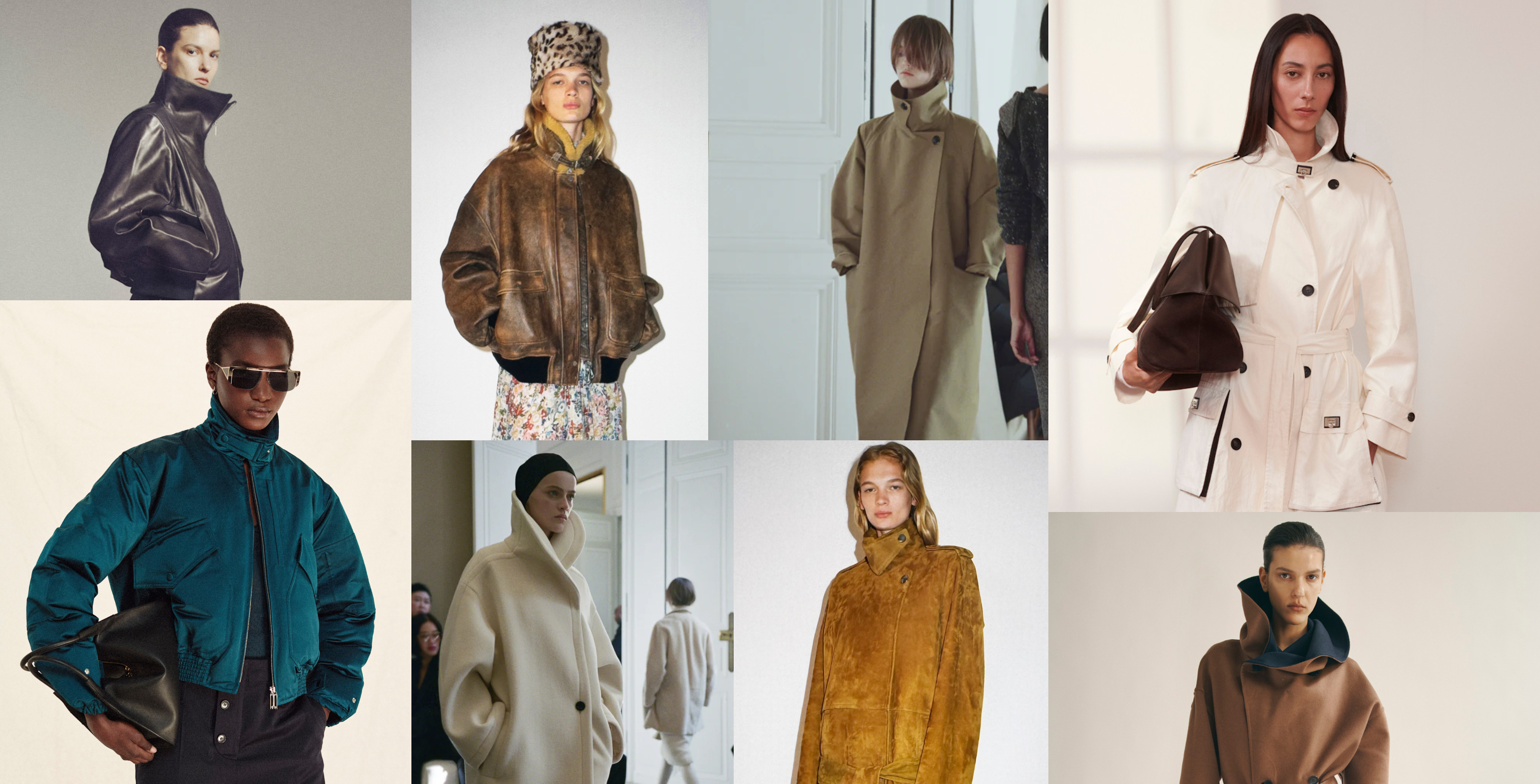 the winter 2026 funnel neck jacket trend at Kallmeyer, Veronica Beard, Khaite, The Row, and Ferragamo Resort 2026