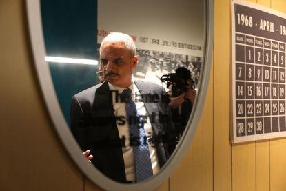 Eric Holder in the mirror