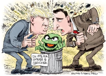 Political Cartoon U.S. Trump Cruz 2016