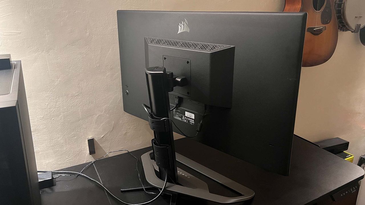 A Corsair Xeneon 32UHD144 on a gaming desk