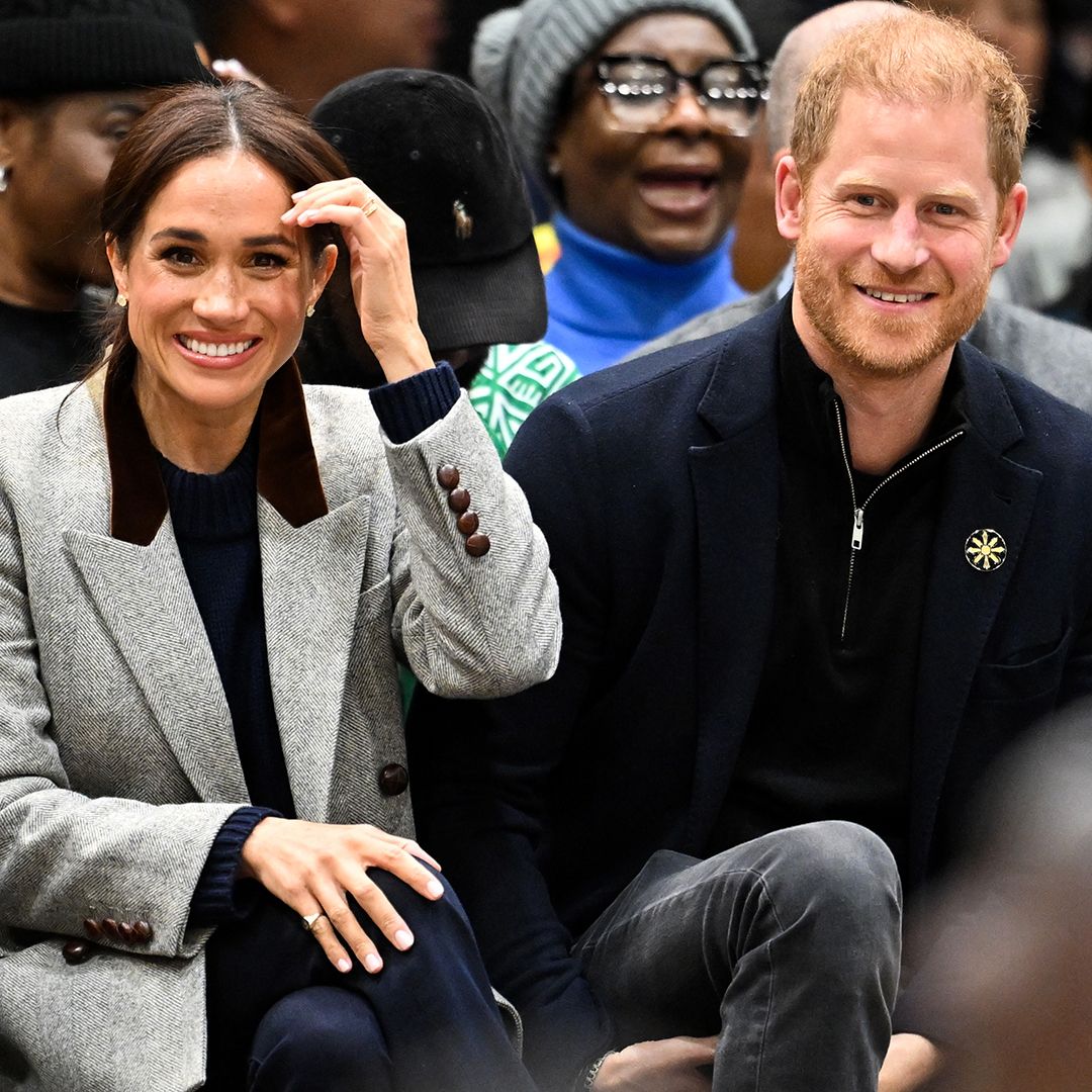 VANCOUVER, BRITISH COLUMBIA - FEBRUARY 09: Meghan, Duchess of Sussex and Prince Harry, Duke of Sussex attend the wheelchair basketball match between the USA v Nigeria during day one of the 2025 Invictus Games at the Vancouver Convention Centre on February 09, 2025 in Vancouver, British Columbia. (Photo by Samir Hussein/WireImage)