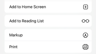 A menu showing an 'Add to Home Screen;'