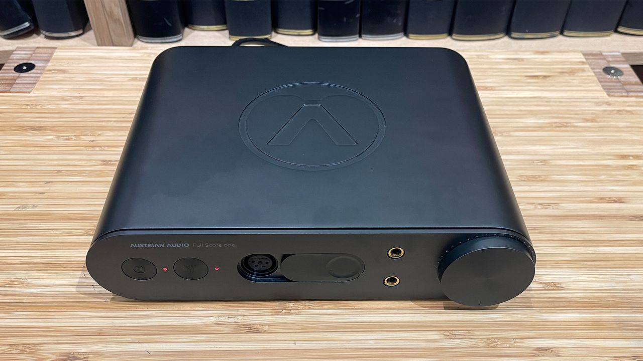 Austrian Audio Full Score One amp on wooden desk