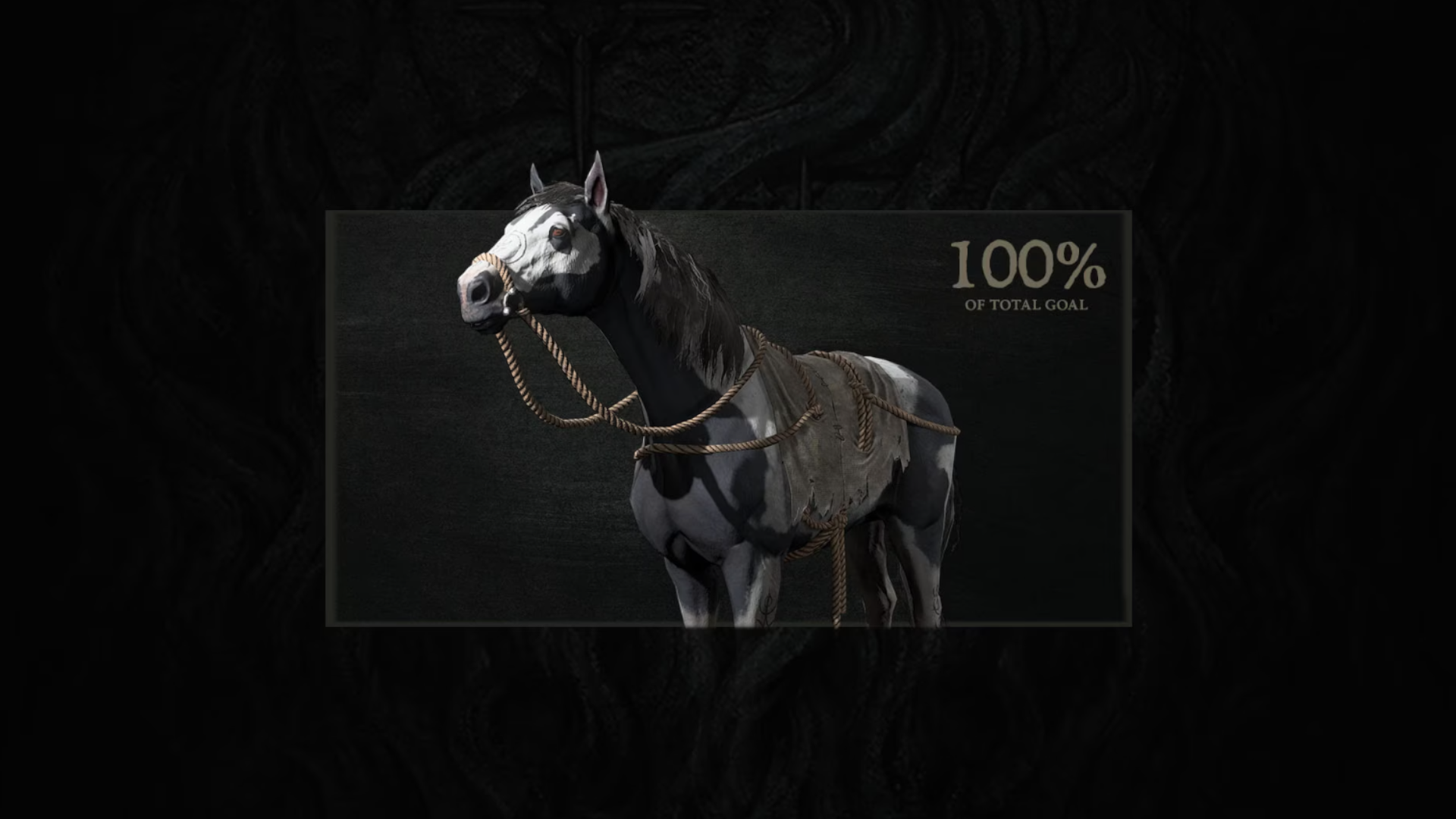 Ein Bild eines rotäugigen Pferdes aus Diablo 4, eine Belohnung für das Erreichen von 100 % eines Spendenziels bei der jüngsten Blutspendeaktion des Spiels.