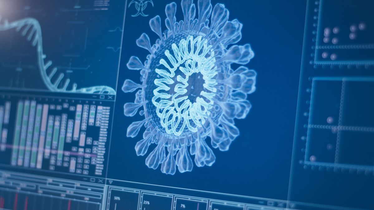 Coronavirus model on computer.