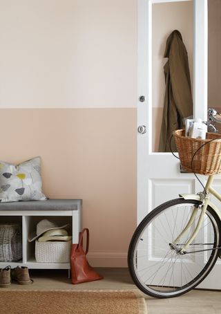 Neutral hallway colours with shoe storage