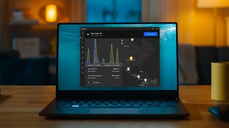IPVanish dashboard displayed on a laptop