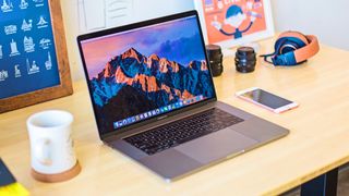 Apple MacBook on a desk