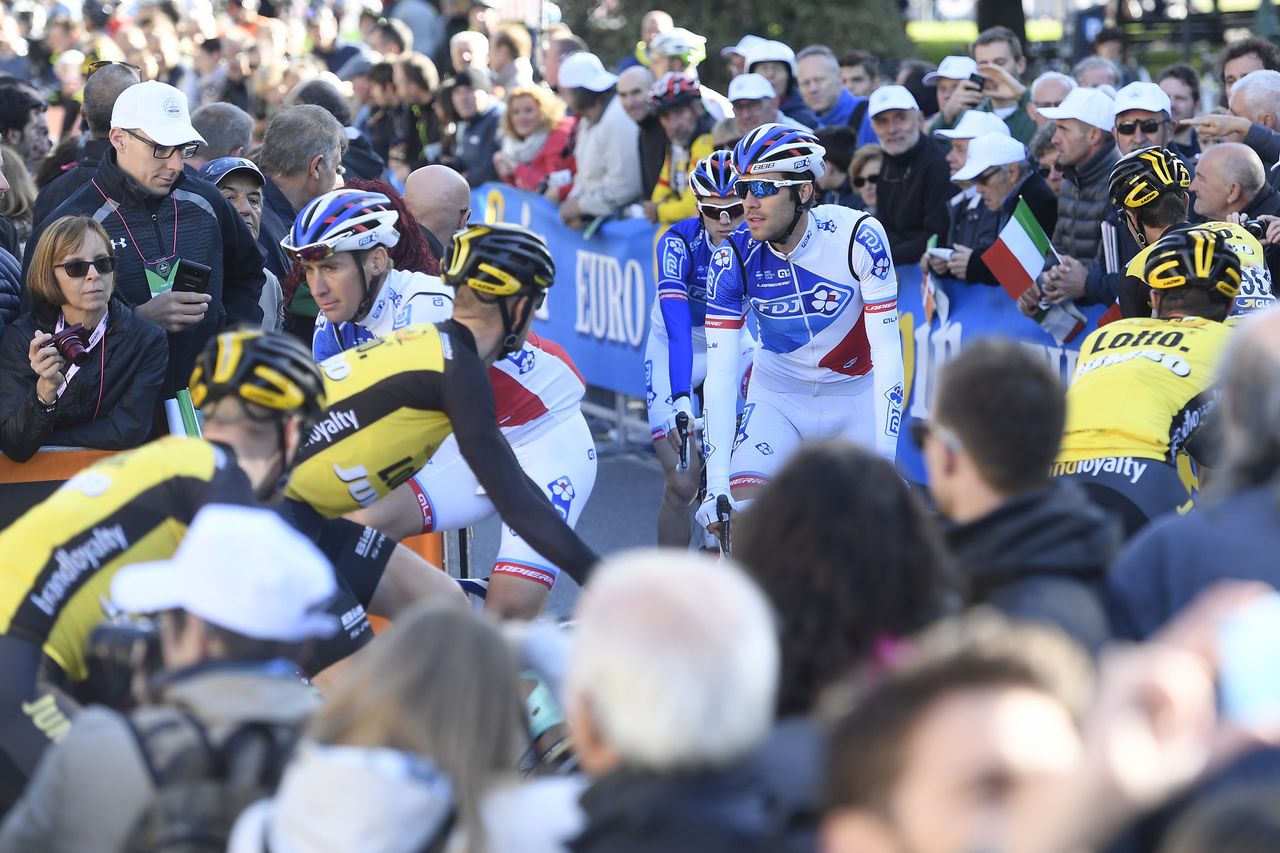 Thibaut Pinot heads to sign on